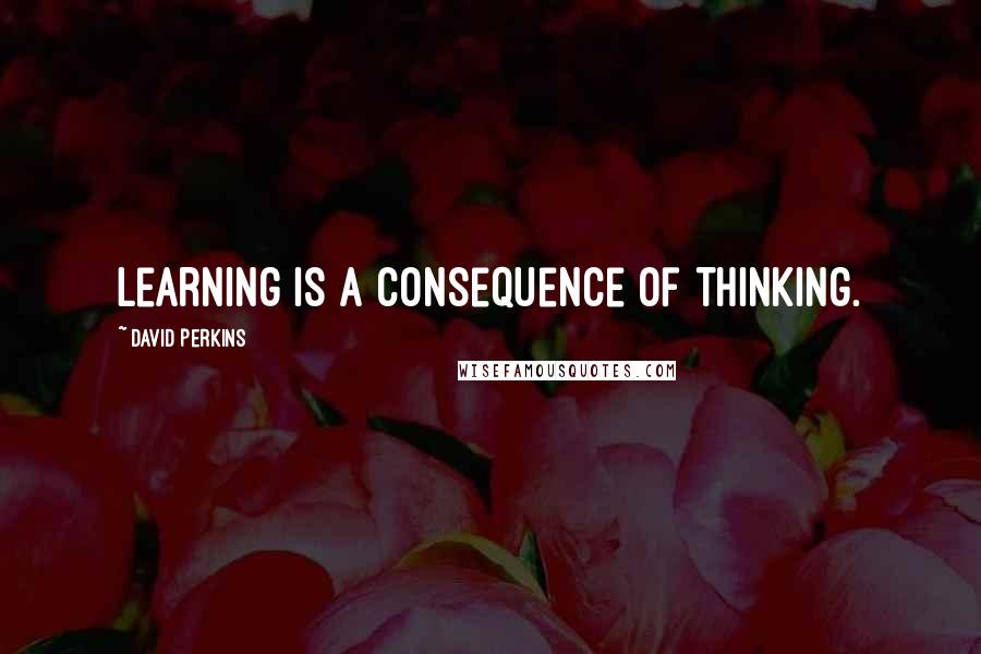 David Perkins Quotes: Learning is a consequence of thinking.