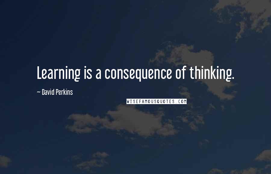 David Perkins Quotes: Learning is a consequence of thinking.