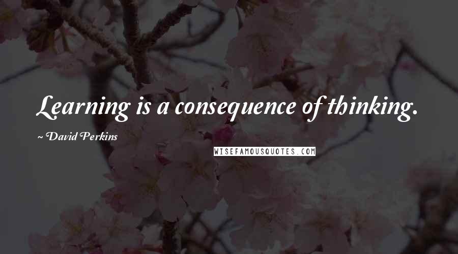 David Perkins Quotes: Learning is a consequence of thinking.