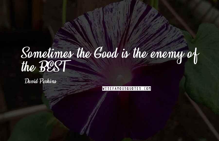David Perkins Quotes: Sometimes the Good is the enemy of the BEST!