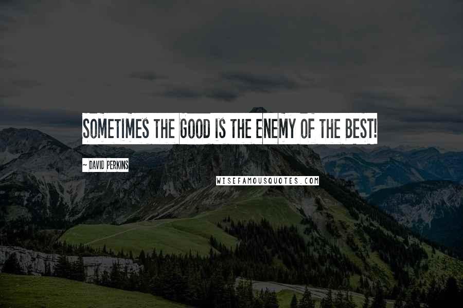 David Perkins Quotes: Sometimes the Good is the enemy of the BEST!
