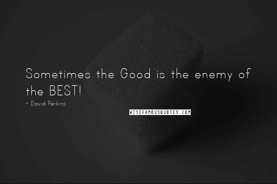 David Perkins Quotes: Sometimes the Good is the enemy of the BEST!