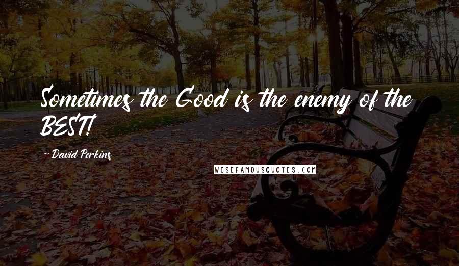 David Perkins Quotes: Sometimes the Good is the enemy of the BEST!