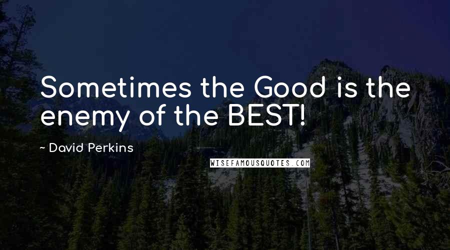 David Perkins Quotes: Sometimes the Good is the enemy of the BEST!