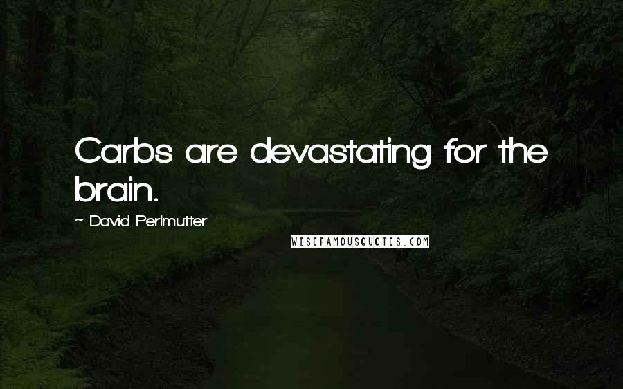 David Perlmutter Quotes: Carbs are devastating for the brain.