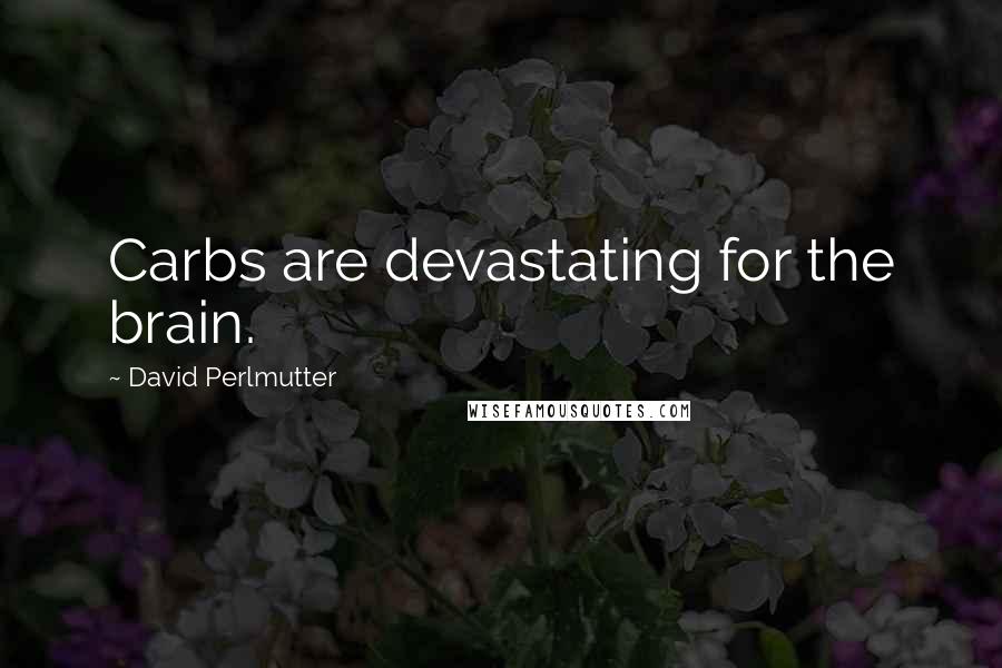 David Perlmutter Quotes: Carbs are devastating for the brain.