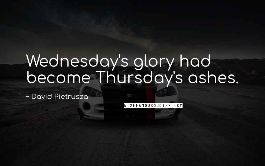 David Pietrusza Quotes: Wednesday's glory had become Thursday's ashes.