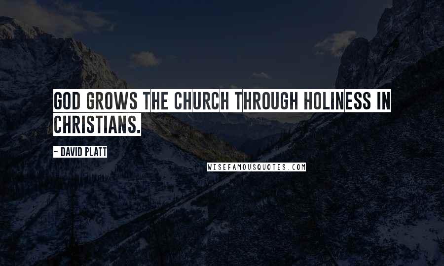 David Platt Quotes: God grows the Church through holiness in Christians.