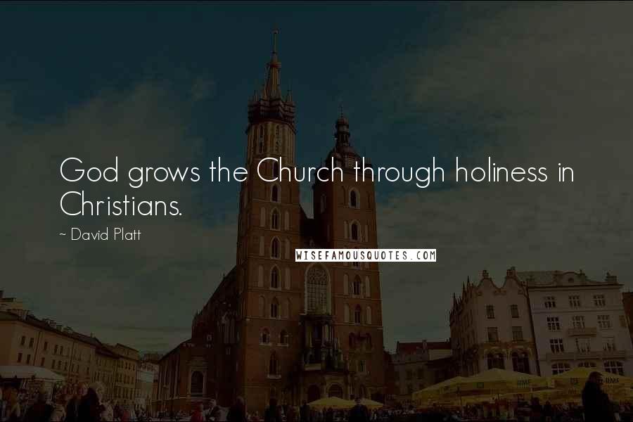 David Platt Quotes: God grows the Church through holiness in Christians.