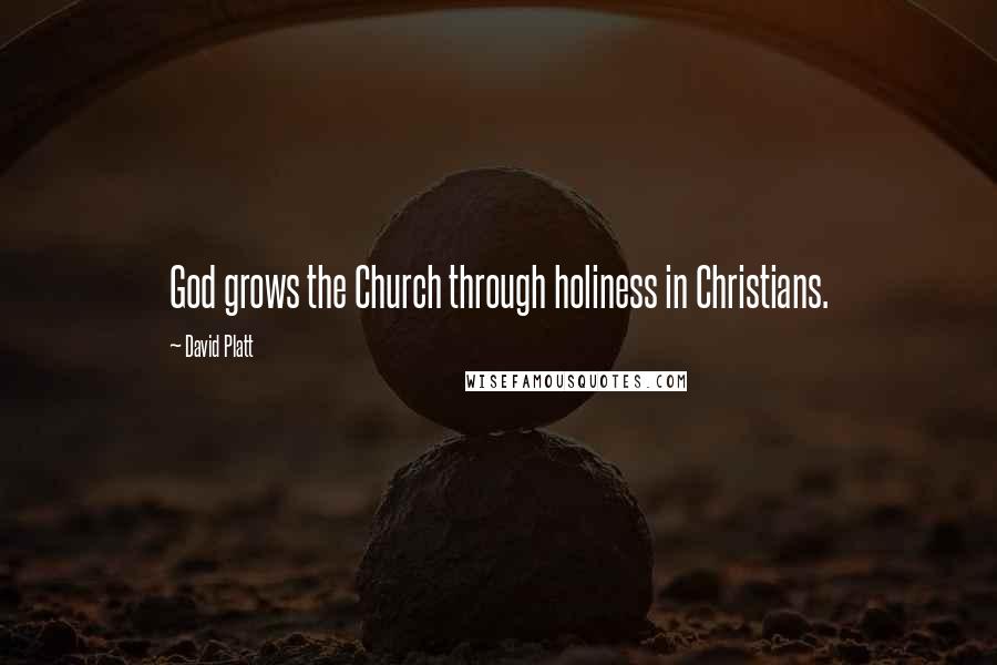 David Platt Quotes: God grows the Church through holiness in Christians.