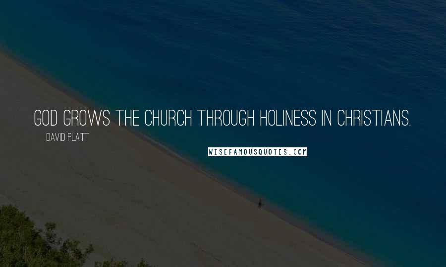 David Platt Quotes: God grows the Church through holiness in Christians.