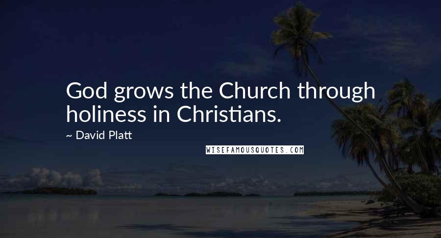 David Platt Quotes: God grows the Church through holiness in Christians.