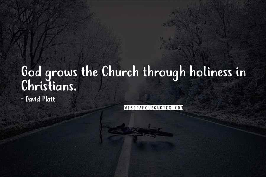 David Platt Quotes: God grows the Church through holiness in Christians.