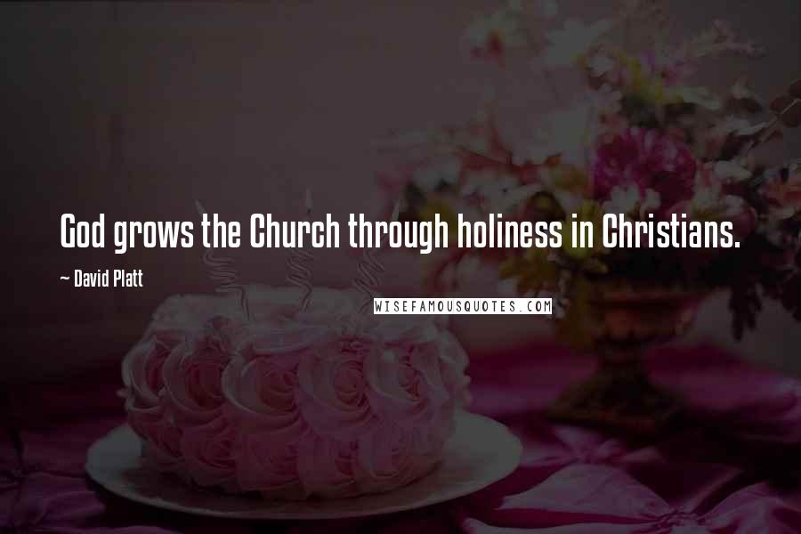 David Platt Quotes: God grows the Church through holiness in Christians.