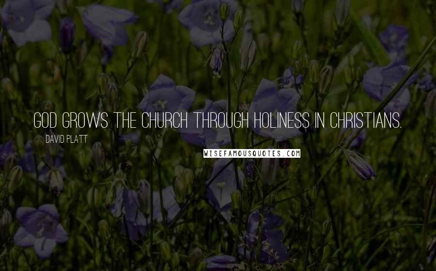 David Platt Quotes: God grows the Church through holiness in Christians.