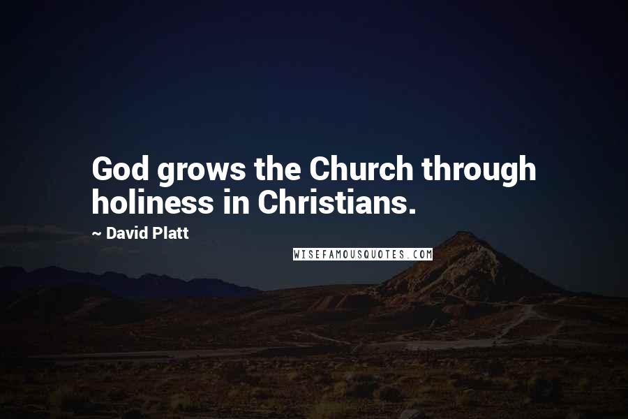 David Platt Quotes: God grows the Church through holiness in Christians.