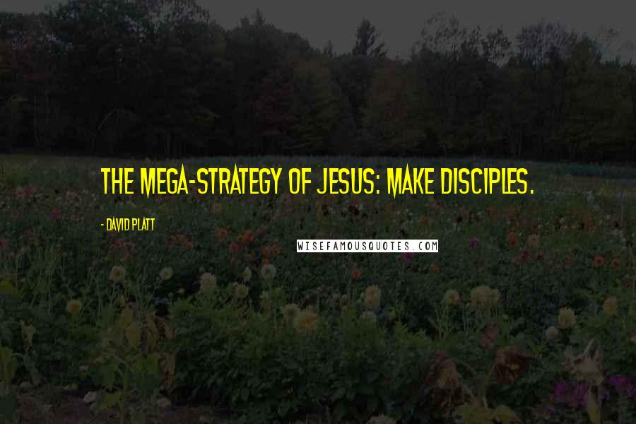 David Platt Quotes: The mega-strategy of Jesus: make disciples.