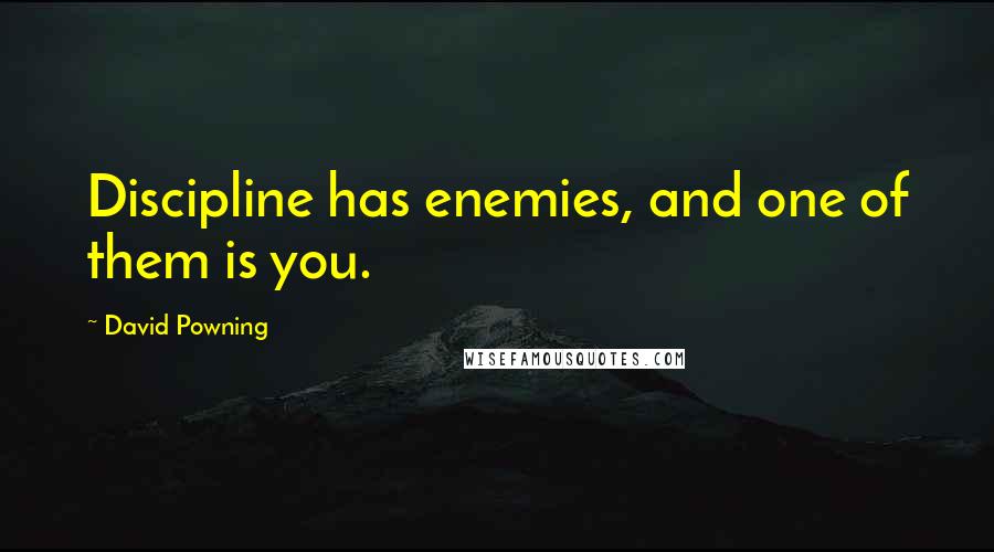 David Powning Quotes: Discipline has enemies, and one of them is you.