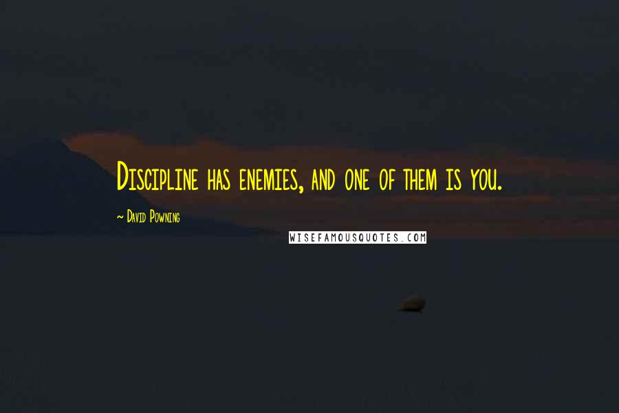 David Powning Quotes: Discipline has enemies, and one of them is you.