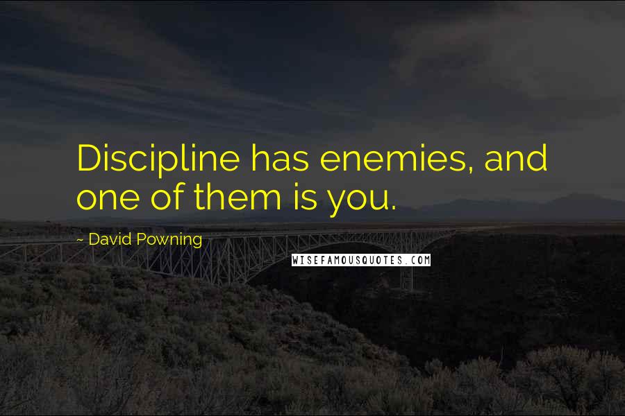 David Powning Quotes: Discipline has enemies, and one of them is you.