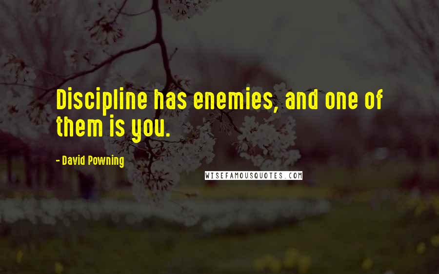 David Powning Quotes: Discipline has enemies, and one of them is you.