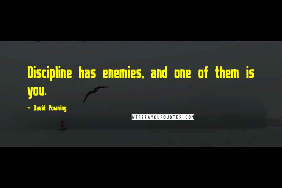 David Powning Quotes: Discipline has enemies, and one of them is you.