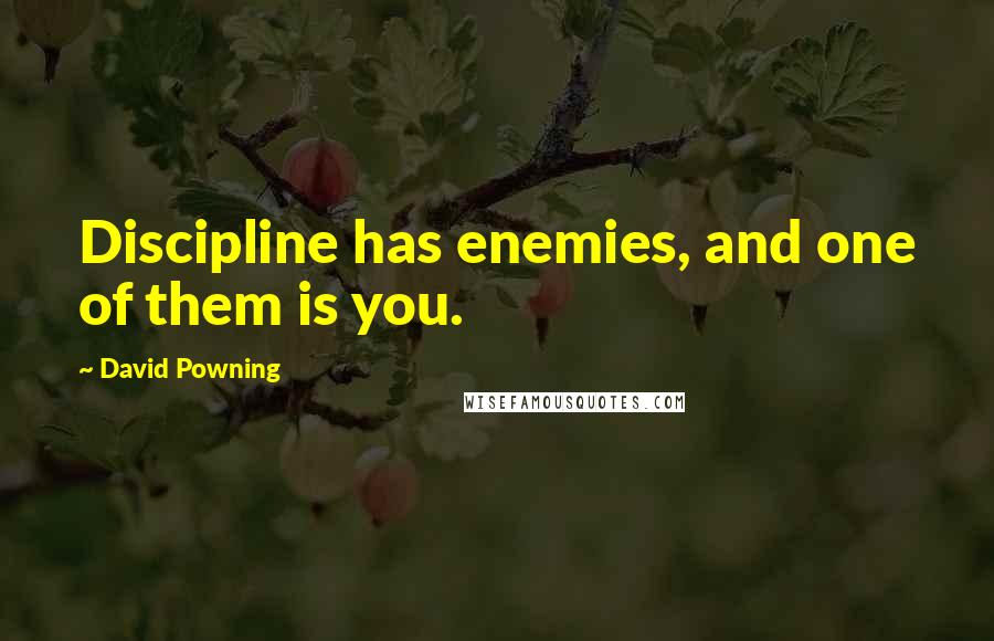 David Powning Quotes: Discipline has enemies, and one of them is you.