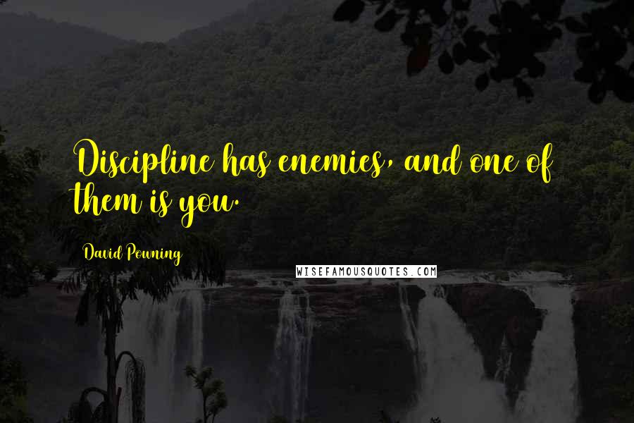 David Powning Quotes: Discipline has enemies, and one of them is you.