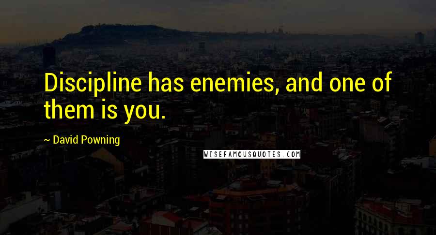 David Powning Quotes: Discipline has enemies, and one of them is you.