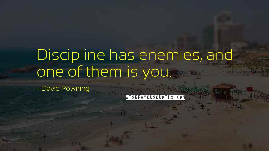 David Powning Quotes: Discipline has enemies, and one of them is you.