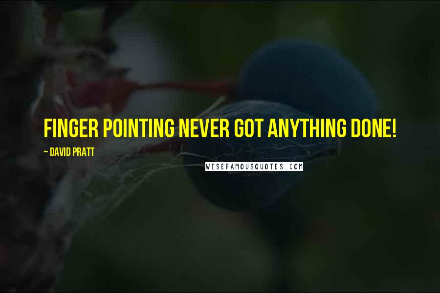 David Pratt Quotes: Finger pointing never got anything done!