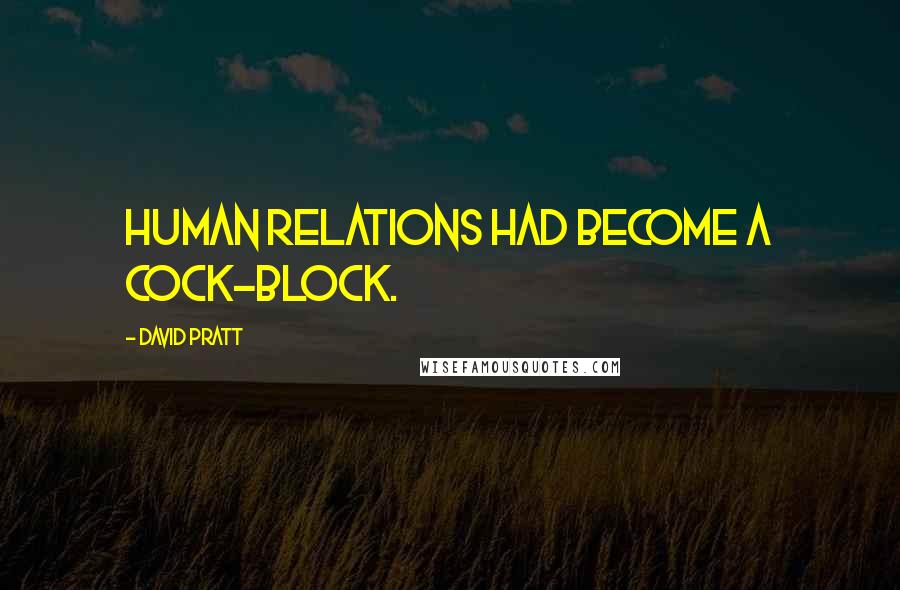 David Pratt Quotes: Human relations had become a cock-block.