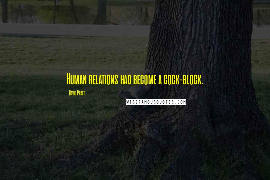 David Pratt Quotes: Human relations had become a cock-block.