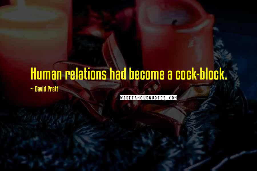 David Pratt Quotes: Human relations had become a cock-block.