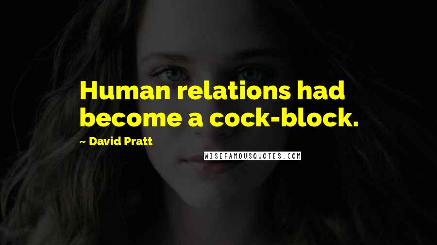 David Pratt Quotes: Human relations had become a cock-block.