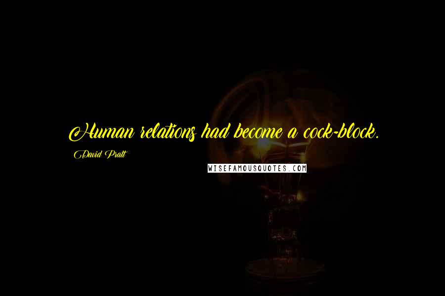 David Pratt Quotes: Human relations had become a cock-block.