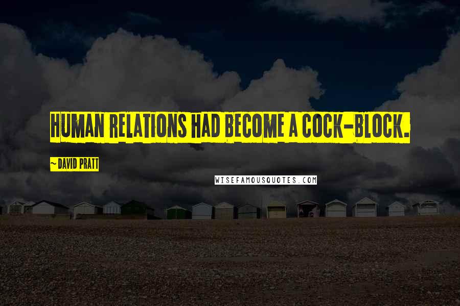 David Pratt Quotes: Human relations had become a cock-block.
