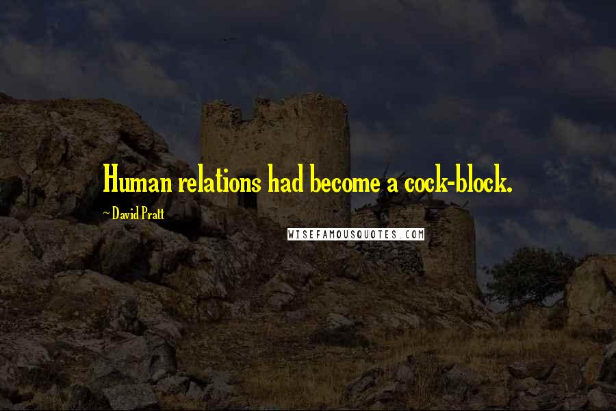 David Pratt Quotes: Human relations had become a cock-block.