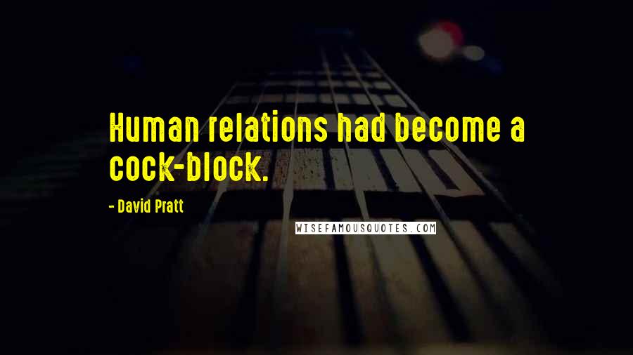 David Pratt Quotes: Human relations had become a cock-block.