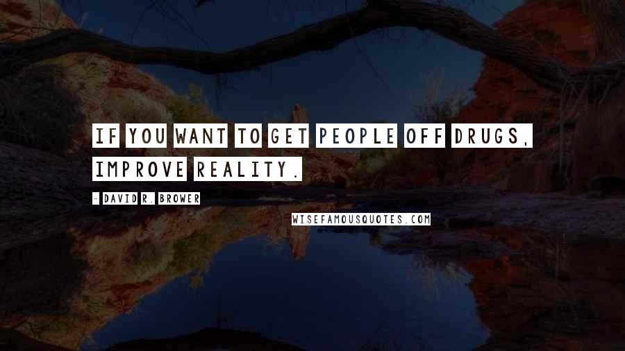 David R. Brower Quotes: If you want to get people off drugs, improve reality.