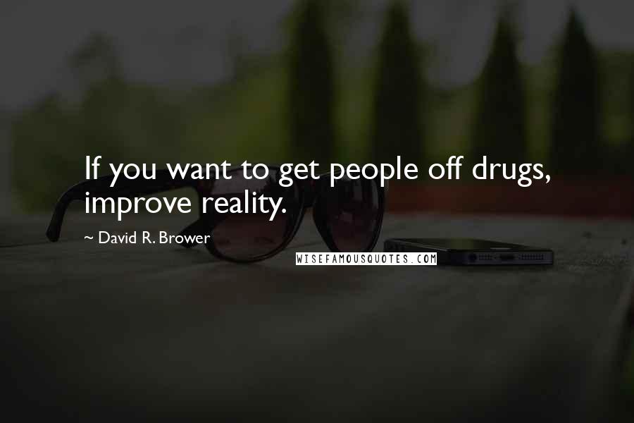 David R. Brower Quotes: If you want to get people off drugs, improve reality.