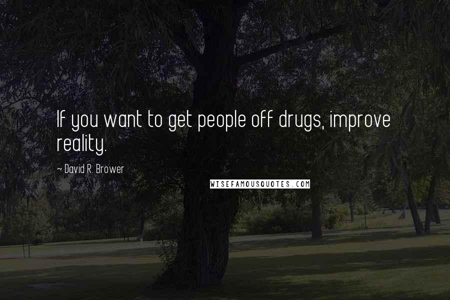 David R. Brower Quotes: If you want to get people off drugs, improve reality.