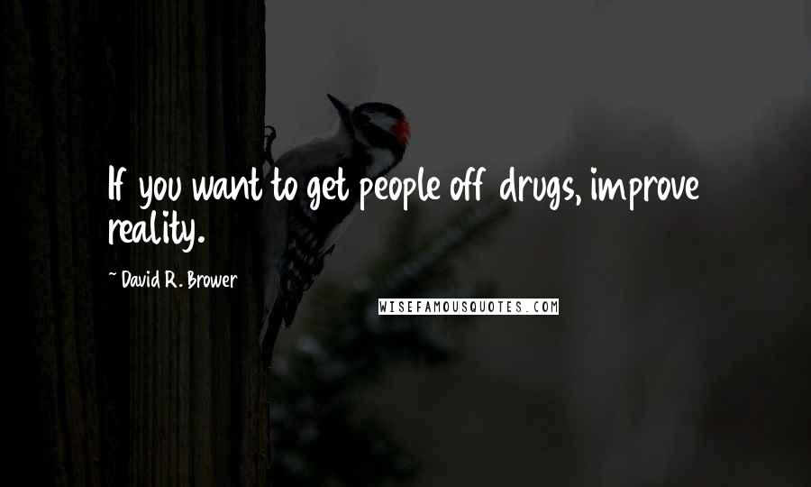 David R. Brower Quotes: If you want to get people off drugs, improve reality.