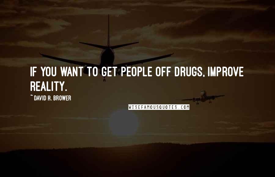 David R. Brower Quotes: If you want to get people off drugs, improve reality.