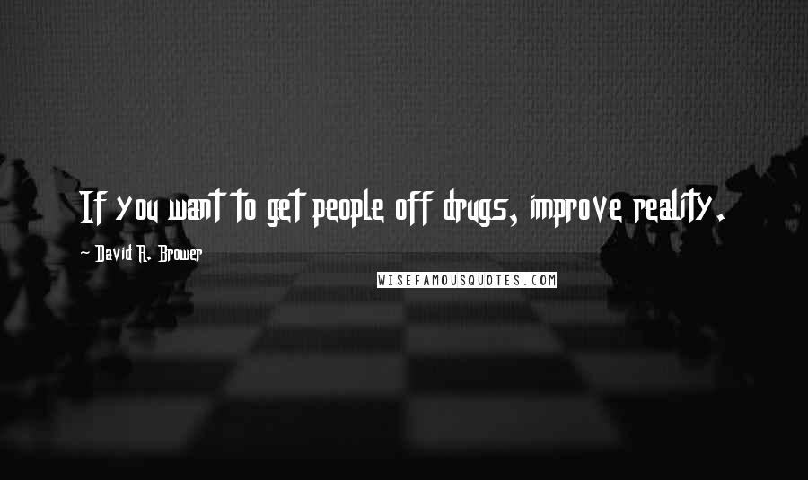 David R. Brower Quotes: If you want to get people off drugs, improve reality.