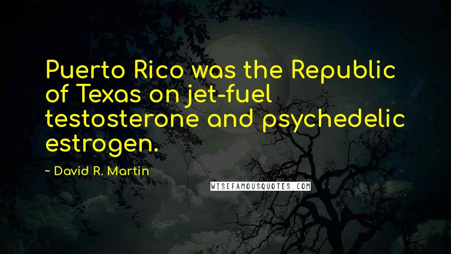 David R. Martin Quotes: Puerto Rico was the Republic of Texas on jet-fuel testosterone and psychedelic estrogen.