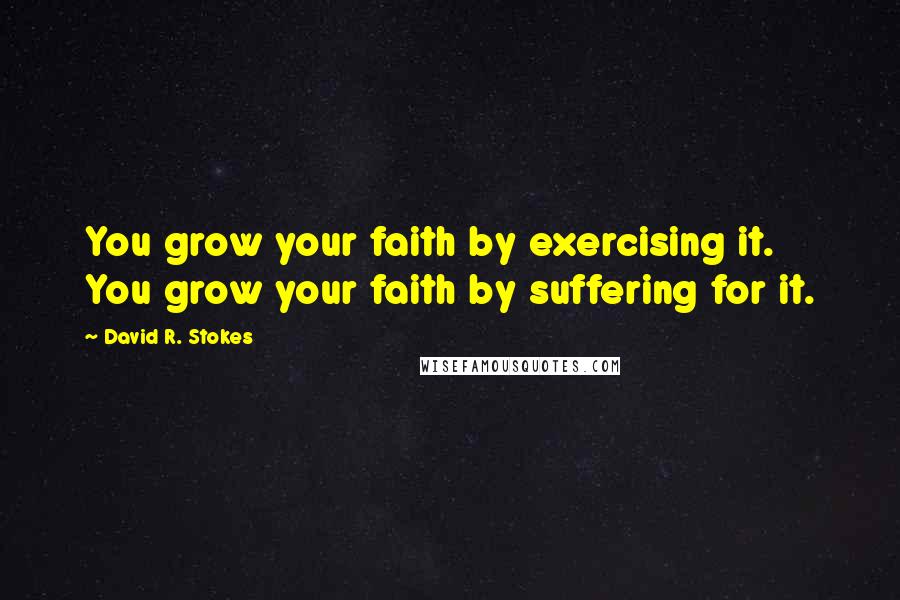 David R. Stokes Quotes: You grow your faith by exercising it. You grow your faith by suffering for it.