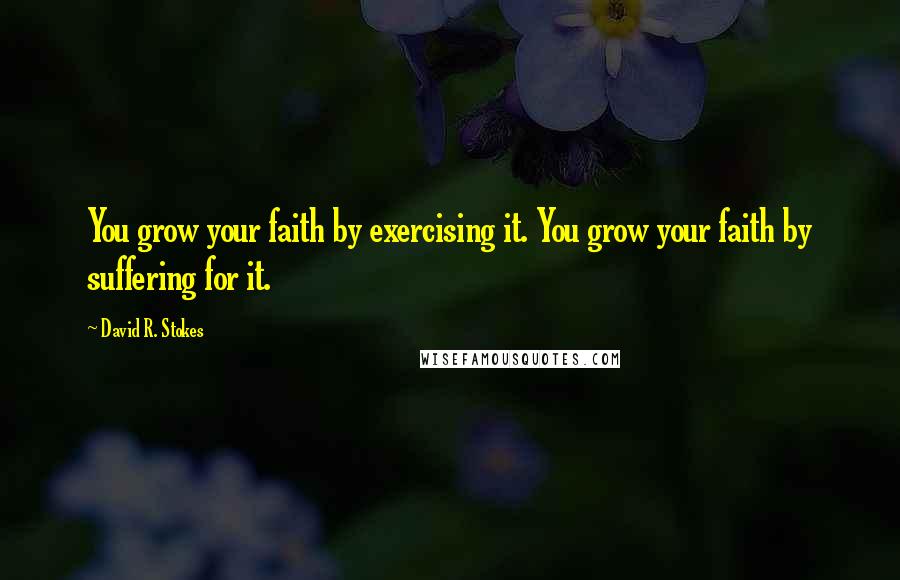 David R. Stokes Quotes: You grow your faith by exercising it. You grow your faith by suffering for it.