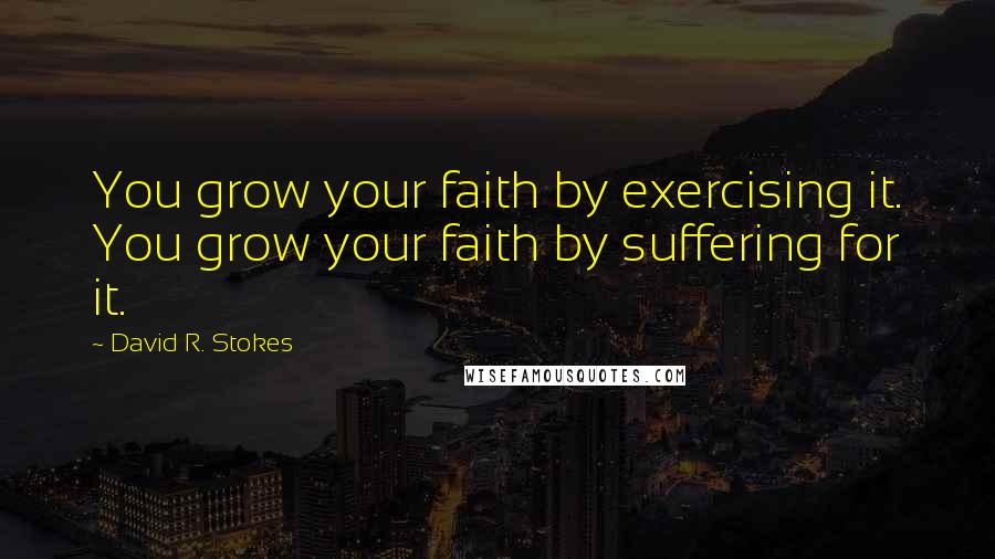David R. Stokes Quotes: You grow your faith by exercising it. You grow your faith by suffering for it.