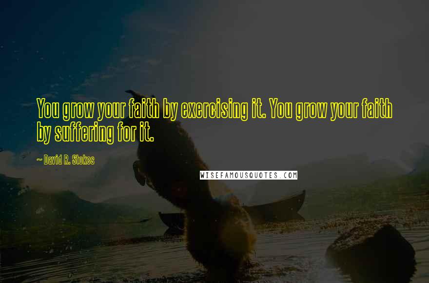 David R. Stokes Quotes: You grow your faith by exercising it. You grow your faith by suffering for it.